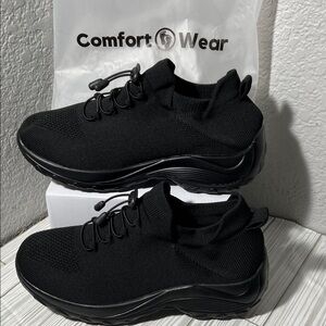 Comfort wear Ortho Stretch‎ Cushion Shoes slip on sneakers Black women’s size 11